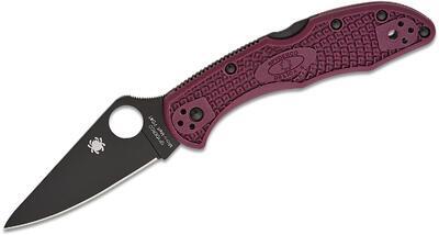 Spyderco Delica 4 Burgundy Sprint Run - 1