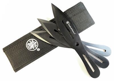 Smith & Wesson Bullseye 8" Throwing Knife Blacked 3 Piece Set - 2