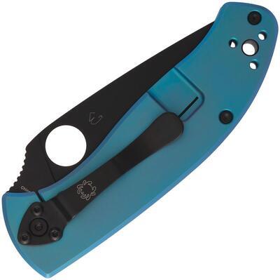 Spyderco Tenacious Reeve Integral Lock Titanium Blue and Black Blade - 2