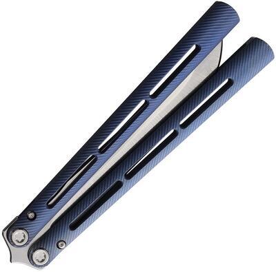 Medford Viceroy Balisong Blue Tumbled Drop Point - 2