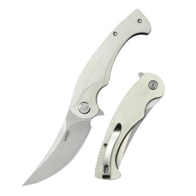 Kubey Scimitar White Linerlock - 3