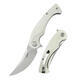 Kubey Scimitar White Linerlock - 3/4