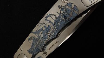 Spartan Blades Spartan Harsey Folder Viking Longboat Magnacut - 3