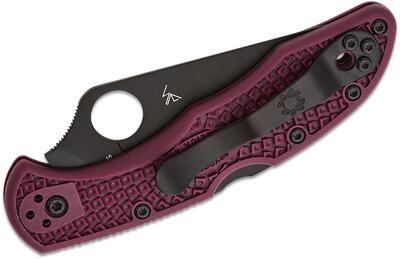 Spyderco Delica 4 Burgundy Sprint Run - 3